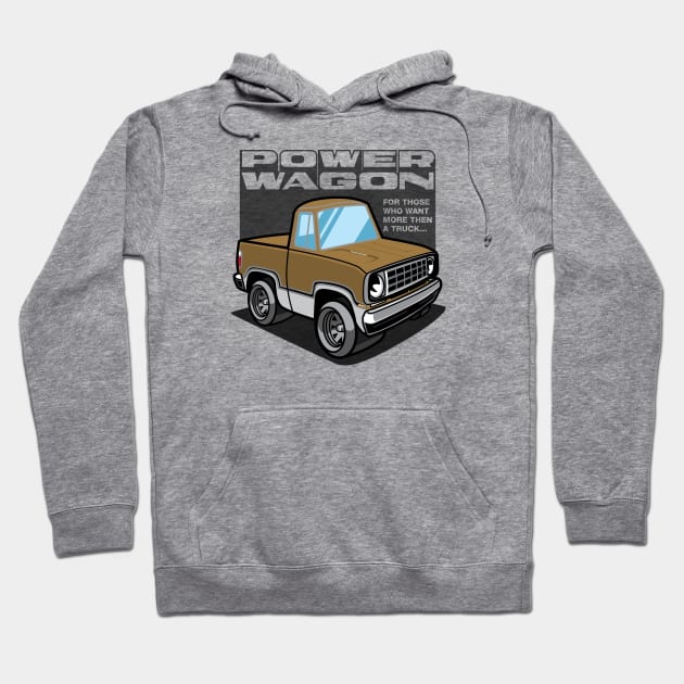 Medium Gold - Power Wagon (White Base) Hoodie by jepegdesign